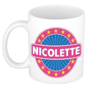 Bellatio Nicolette naam koffie mok / beker 300 ml - namen mokken