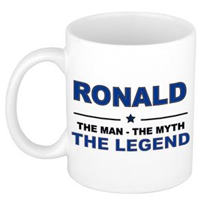 Bellatio Naam cadeau Ronald - The man, The myth the legend koffie mok / beker 300 ml - naam/namen mokken - Cadeau voor o.a verjaardag/ vaderdag/ pensioen/ geslaagd/ bedankt