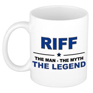 Bellatio Naam cadeau Riff - The man, The myth the legend koffie mok / beker 300 ml - naam/namen mokken - Cadeau voor o.a verjaardag/ vaderdag/ pensioen/ geslaagd/ bedankt