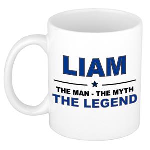 Bellatio Naam cadeau Liam - The man, The myth the legend koffie mok / beker 300 ml - naam/namen mokken - Cadeau voor o.a verjaardag/ vaderdag/ pensioen/ geslaagd/ bedankt