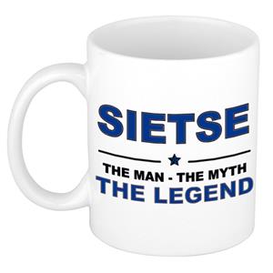 Bellatio Naam cadeau Sietse - The man, The myth the legend koffie mok / beker 300 ml - naam/namen mokken - Cadeau voor o.a verjaardag/ vaderdag/ pensioen/ geslaagd/ bedankt