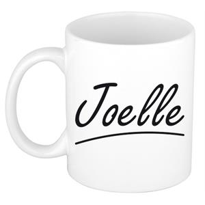 Bellatio Joelle naam cadeau mok / beker sierlijke letters - Cadeau collega/ moederdag/ verjaardag of persoonlijke voornaam mok werknemers