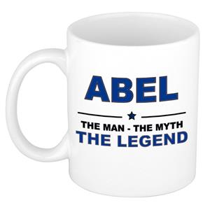 Bellatio Naam cadeau Abel - The man, The myth the legend koffie mok / beker 300 ml - naam/namen mokken - Cadeau voor o.a verjaardag/ vaderdag/ pensioen/ geslaagd/ bedankt