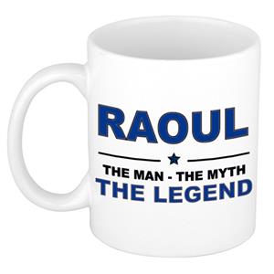 Bellatio Naam cadeau Raoul - The man, The myth the legend koffie mok / beker 300 ml - naam/namen mokken - Cadeau voor o.a verjaardag/ vaderdag/ pensioen/ geslaagd/ bedankt