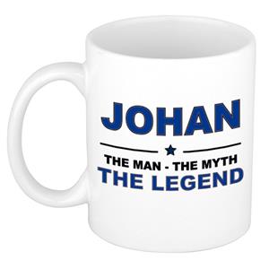 Bellatio Naam cadeau Johan - The man, The myth the legend koffie mok / beker 300 ml - naam/namen mokken - Cadeau voor o.a verjaardag/ vaderdag/ pensioen/ geslaagd/ bedankt