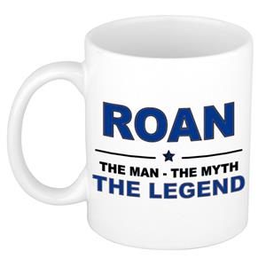 Bellatio Naam cadeau Roan - The man, The myth the legend koffie mok / beker 300 ml - naam/namen mokken - Cadeau voor o.a verjaardag/ vaderdag/ pensioen/ geslaagd/ bedankt