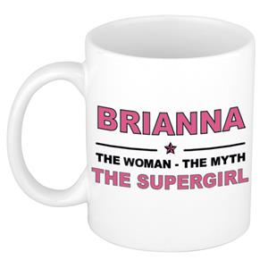 Bellatio Naam cadeau Brianna - The woman, The myth the supergirl koffie mok / beker 300 ml - naam/namen mokken - Cadeau voor o.a verjaardag/ moederdag/ pensioen/ geslaagd/ bedankt