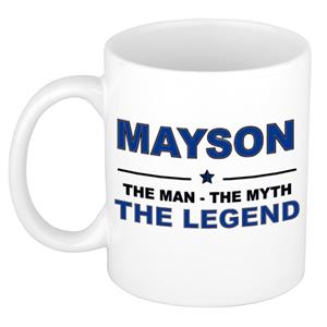 Bellatio Naam cadeau Mayson - The man, The myth the legend koffie mok / beker 300 ml - naam/namen mokken - Cadeau voor o.a verjaardag/ vaderdag/ pensioen/ geslaagd/ bedankt