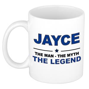 Bellatio Naam cadeau Jayce - The man, The myth the legend koffie mok / beker 300 ml - naam/namen mokken - Cadeau voor o.a verjaardag/ vaderdag/ pensioen/ geslaagd/ bedankt