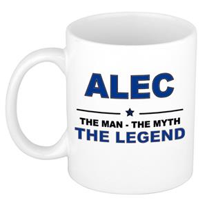 Bellatio Naam cadeau Alec - The man, The myth the legend koffie mok / beker 300 ml - naam/namen mokken - Cadeau voor o.a verjaardag/ vaderdag/ pensioen/ geslaagd/ bedankt