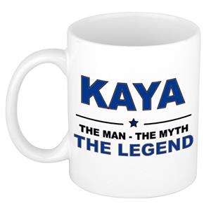 Bellatio Naam cadeau Kaya - The man, The myth the legend koffie mok / beker 300 ml - naam/namen mokken - Cadeau voor o.a verjaardag/ vaderdag/ pensioen/ geslaagd/ bedankt