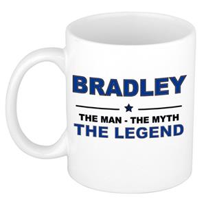 Bellatio Naam cadeau Bradley - The man, The myth the legend koffie mok / beker 300 ml - naam/namen mokken - Cadeau voor o.a verjaardag/ vaderdag/ pensioen/ geslaagd/ bedankt