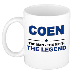 Bellatio Naam cadeau Coen - The man, The myth the legend koffie mok / beker 300 ml - naam/namen mokken - Cadeau voor o.a verjaardag/ vaderdag/ pensioen/ geslaagd/ bedankt