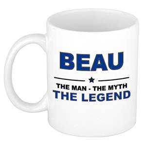 Bellatio Naam cadeau Beau - The man, The myth the legend koffie mok / beker 300 ml - naam/namen mokken - Cadeau voor o.a verjaardag/ vaderdag/ pensioen/ geslaagd/ bedankt