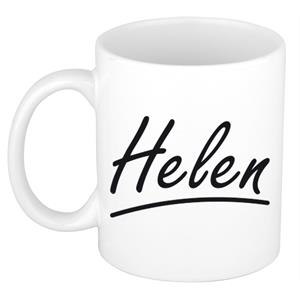 Bellatio Helen naam cadeau mok / beker sierlijke letters - Cadeau collega/ moederdag/ verjaardag of persoonlijke voornaam mok werknemers