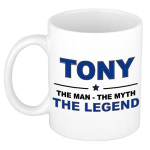 Bellatio Naam cadeau Tony - The man, The myth the legend koffie mok / beker 300 ml - naam/namen mokken - Cadeau voor o.a verjaardag/ vaderdag/ pensioen/ geslaagd/ bedankt