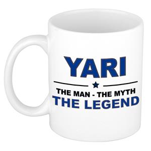 Bellatio Naam cadeau Yari - The man, The myth the legend koffie mok / beker 300 ml - naam/namen mokken - Cadeau voor o.a verjaardag/ vaderdag/ pensioen/ geslaagd/ bedankt