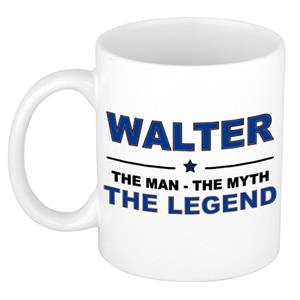 Bellatio Naam cadeau Walter - The man, The myth the legend koffie mok / beker 300 ml - naam/namen mokken - Cadeau voor o.a verjaardag/ vaderdag/ pensioen/ geslaagd/ bedankt