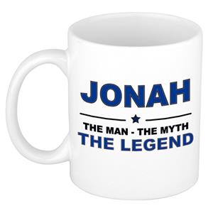 Bellatio Naam cadeau Jonah - The man, The myth the legend koffie mok / beker 300 ml - naam/namen mokken - Cadeau voor o.a verjaardag/ vaderdag/ pensioen/ geslaagd/ bedankt