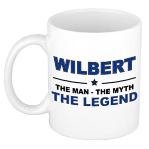 Bellatio Naam cadeau Wilbert - The man, The myth the legend koffie mok / beker 300 ml - naam/namen mokken - Cadeau voor o.a verjaardag/ vaderdag/ pensioen/ geslaagd/ bedankt