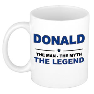 Bellatio Naam cadeau Donald - The man, The myth the legend koffie mok / beker 300 ml - naam/namen mokken - Cadeau voor o.a verjaardag/ vaderdag/ pensioen/ geslaagd/ bedankt