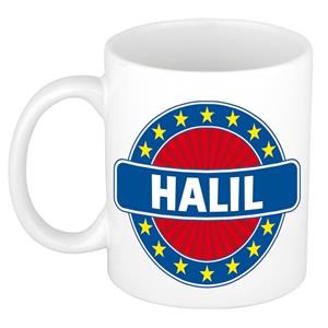 Bellatio Halil naam koffie mok / beker 300 ml - namen mokken