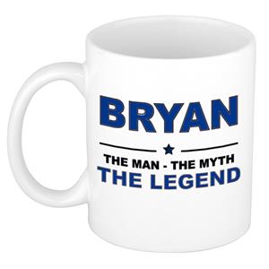 Bellatio Naam cadeau Bryan - The man, The myth the legend koffie mok / beker 300 ml - naam/namen mokken - Cadeau voor o.a verjaardag/ vaderdag/ pensioen/ geslaagd/ bedankt