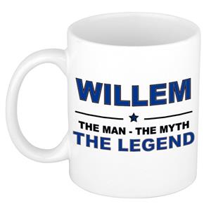 Bellatio Naam cadeau Willem - The man, The myth the legend koffie mok / beker 300 ml - naam/namen mokken - Cadeau voor o.a verjaardag/ vaderdag/ pensioen/ geslaagd/ bedankt