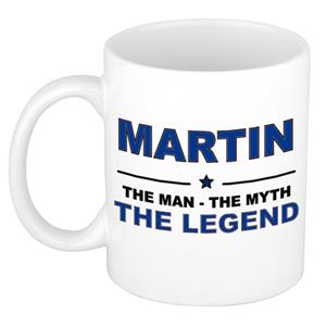 Bellatio Naam cadeau Martin - The man, The myth the legend koffie mok / beker 300 ml - naam/namen mokken - Cadeau voor o.a verjaardag/ vaderdag/ pensioen/ geslaagd/ bedankt