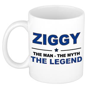 Bellatio Naam cadeau Ziggy - The man, The myth the legend koffie mok / beker 300 ml - naam/namen mokken - Cadeau voor o.a verjaardag/ vaderdag/ pensioen/ geslaagd/ bedankt