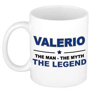 Bellatio Naam cadeau Valerio - The man, The myth the legend koffie mok / beker 300 ml - naam/namen mokken - Cadeau voor o.a verjaardag/ vaderdag/ pensioen/ geslaagd/ bedankt