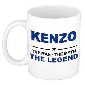 Bellatio Naam cadeau Kenzo - The man, The myth the legend koffie mok / beker 300 ml - naam/namen mokken - Cadeau voor o.a verjaardag/ vaderdag/ pensioen/ geslaagd/ bedankt