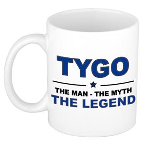 Bellatio Naam cadeau Tygo - The man, The myth the legend koffie mok / beker 300 ml - naam/namen mokken - Cadeau voor o.a verjaardag/ vaderdag/ pensioen/ geslaagd/ bedankt