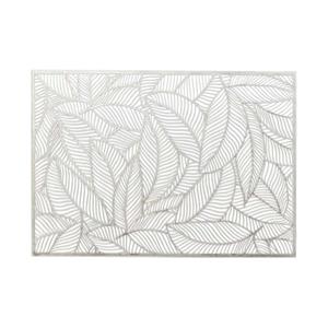 4x Placemats/onderleggers zilveren bladeren 30 x 45 cm - Tafel dekken - Zilveren tafeldecoratie