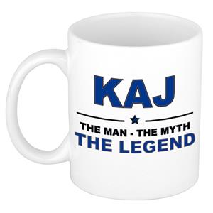 Bellatio Naam cadeau Kaj - The man, The myth the legend koffie mok / beker 300 ml - naam/namen mokken - Cadeau voor o.a verjaardag/ vaderdag/ pensioen/ geslaagd/ bedankt