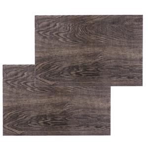 Secret De Gourmet Set van 4x stuks placemats hout print walnoot - PVC - 45 x 30 cm - Onderleggers