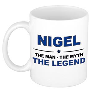 Bellatio Naam cadeau Nigel - The man, The myth the legend koffie mok / beker 300 ml - naam/namen mokken - Cadeau voor o.a verjaardag/ vaderdag/ pensioen/ geslaagd/ bedankt