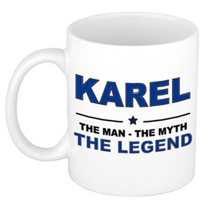 Bellatio Naam cadeau Karel - The man, The myth the legend koffie mok / beker 300 ml - naam/namen mokken - Cadeau voor o.a verjaardag/ vaderdag/ pensioen/ geslaagd/ bedankt