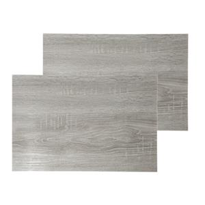 Secret De Gourmet Set van 4x stuks placemats hout print grijs - PVC - 45 x 30 cm - Onderleggers