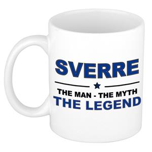 Bellatio Naam cadeau Sverre - The man, The myth the legend koffie mok / beker 300 ml - naam/namen mokken - Cadeau voor o.a verjaardag/ vaderdag/ pensioen/ geslaagd/ bedankt