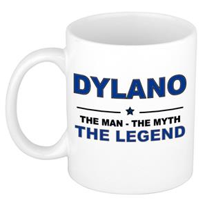 Bellatio Naam cadeau Dylano - The man, The myth the legend koffie mok / beker 300 ml - naam/namen mokken - Cadeau voor o.a verjaardag/ vaderdag/ pensioen/ geslaagd/ bedankt