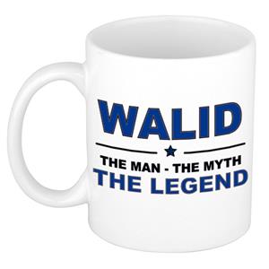 Bellatio Naam cadeau Walid - The man, The myth the legend koffie mok / beker 300 ml - naam/namen mokken - Cadeau voor o.a verjaardag/ vaderdag/ pensioen/ geslaagd/ bedankt