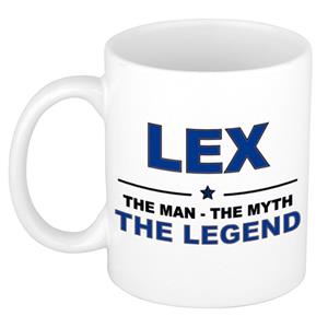 Bellatio Naam cadeau Lex - The man, The myth the legend koffie mok / beker 300 ml - naam/namen mokken - Cadeau voor o.a verjaardag/ vaderdag/ pensioen/ geslaagd/ bedankt