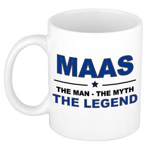 Bellatio Naam cadeau Maas - The man, The myth the legend koffie mok / beker 300 ml - naam/namen mokken - Cadeau voor o.a verjaardag/ vaderdag/ pensioen/ geslaagd/ bedankt