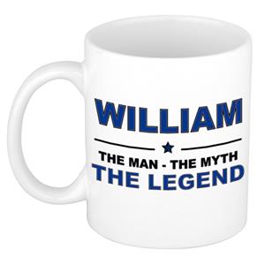 Bellatio Naam cadeau William - The man, The myth the legend koffie mok / beker 300 ml - naam/namen mokken - Cadeau voor o.a verjaardag/ vaderdag/ pensioen/ geslaagd/ bedankt