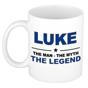 Bellatio Naam cadeau Luke - The man, The myth the legend koffie mok / beker 300 ml - naam/namen mokken - Cadeau voor o.a verjaardag/ vaderdag/ pensioen/ geslaagd/ bedankt