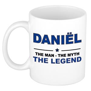 Bellatio Naam cadeau Daniel - The man, The myth the legend koffie mok / beker 300 ml - naam/namen mokken - Cadeau voor o.a verjaardag/ vaderdag/ pensioen/ geslaagd/ bedankt