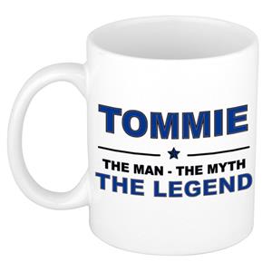 Bellatio Naam cadeau Tommie - The man, The myth the legend koffie mok / beker 300 ml - naam/namen mokken - Cadeau voor o.a verjaardag/ vaderdag/ pensioen/ geslaagd/ bedankt