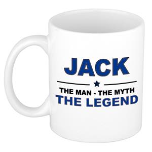 Bellatio Naam cadeau Jack - The man, The myth the legend koffie mok / beker 300 ml - naam/namen mokken - Cadeau voor o.a verjaardag/ vaderdag/ pensioen/ geslaagd/ bedankt