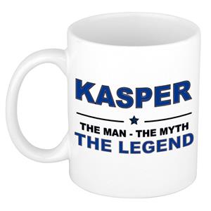 Bellatio Naam cadeau Kasper - The man, The myth the legend koffie mok / beker 300 ml - naam/namen mokken - Cadeau voor o.a verjaardag/ vaderdag/ pensioen/ geslaagd/ bedankt